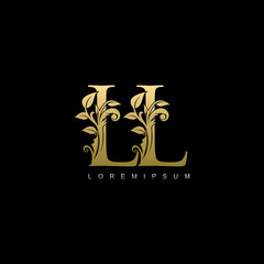 Golden Classy LL Letter Logo