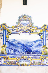 29 April 2016 - Regua, Portugal: Regua railway station wall art