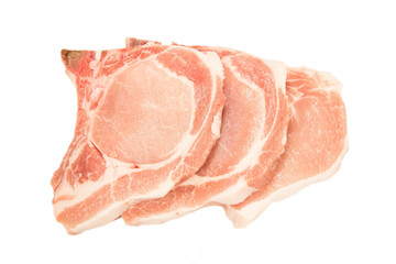Raw pork steak