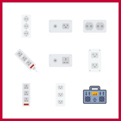 9 switch icon. Vector illustration switch set. socket and radio icons for switch works