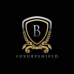 Golden Shield B Letter Logo