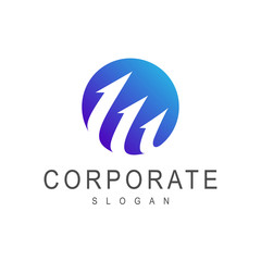 arrow circle logo template, business icon,marketing logo