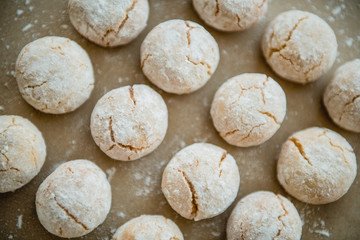 Fototapeta na wymiar Closeup of almond cookies amaretti