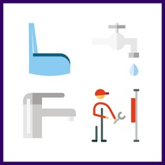 4 renovation icon. Vector illustration renovation set. plaster and plumbering icons for renovation works