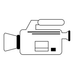 video camera camcorder symbol in black and white