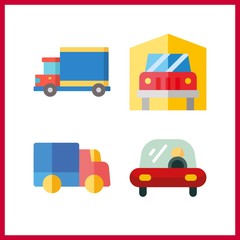 4 trucking icon. Vector illustration trucking set. transportation and truck icons for trucking works