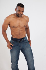 Handsome black man topless