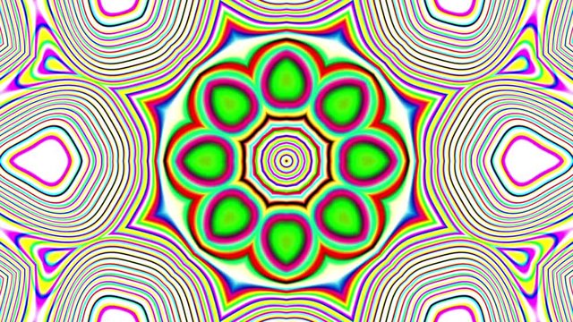 Detailed Psychedelic Retro 60s Kaleidoscope VJ Motion Background Loop 2