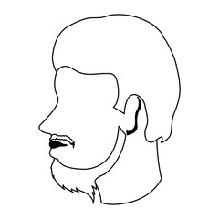 Man faceless head avatar in black and white