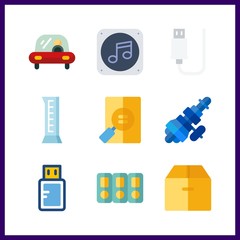 9 storage icon. Vector illustration storage set. folders and box icons for storage works
