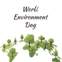 World Environment Day concept with Save the world. Nature or Healthy. Eco friendly design. Vector illustration