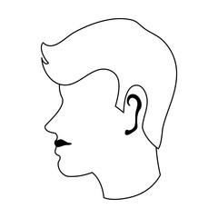 Man faceless head avatar in black and white