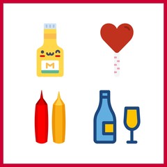 4 taste icon. Vector illustration taste set. mustard and mustard and ketchup icons for taste works