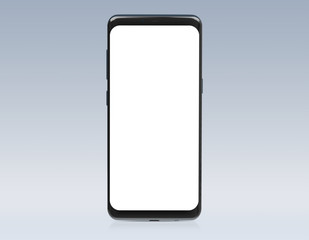 Modern smartphone mockup isolated on white 3d rendering