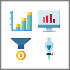 Obraz premium 4 target icon. Vector illustration target set. analytic and funnel icons for target works