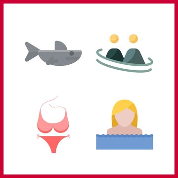 4 swimming icon. Vector illustration swimming set. frienship and swimmer icons for swimming works