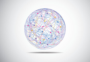 Global network connection. World map point and line composition concept of global business. Vector Illustration