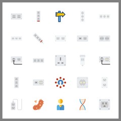 25 cell icon. Vector illustration cell set. user and usb cable icons for cell works