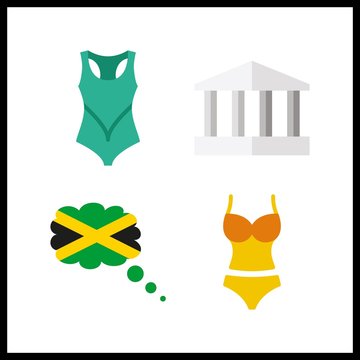 4 sand icon. Vector illustration sand set. monumental and jamaica icons for sand works