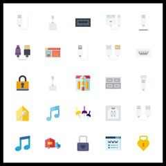 25 key icon. Vector illustration key set. usb and driving license icons for key works