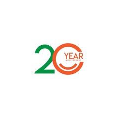 20 Year Anniversary Celebration Vector Template Design Illustration
