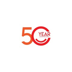 50 Year Anniversary Celebration Vector Template Design Illustration