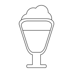 Coffee capuccino cup symbol in black and white