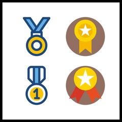 4 badge icon. Vector illustration badge set. medal icons for badge works