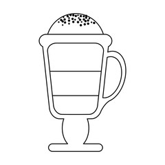 coffee capuccino cup symbol in black and white