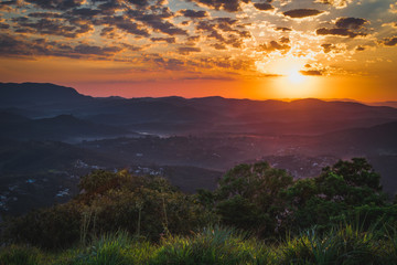 Naklejka premium sunrise in the mountains