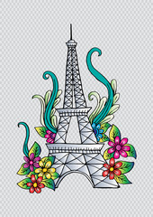 Fototapeta na wymiar Paris Europe European city name city name hand-drawing 