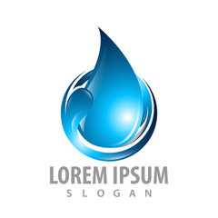 curl wave water drop logo concept design. Symbol graphic template element vector