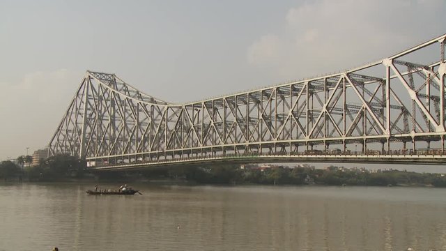View of Howrah Bridge in Kolkata India