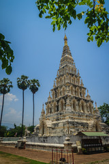 Beautiful Wat Chedi Liam (Temple of the Squared Pagoda), the only ancient temple in the Wiang Kum Kam archaeological area that remains a working temple with resident monks at Chiang Mai, Thailand.