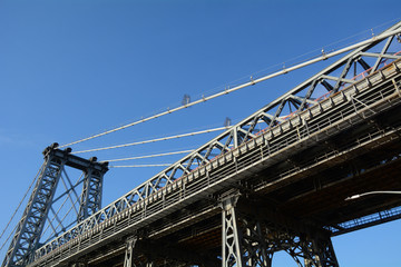 Williamsburg Bridge from Brooklyn Side of the East River in New York City