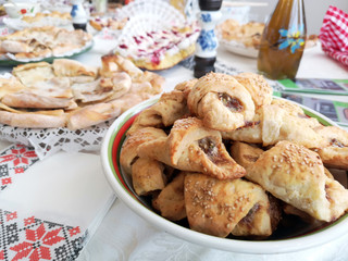 delicious cakes on a buffet table