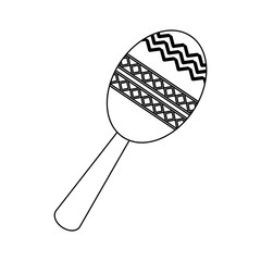Maraca latin music instrument black and white