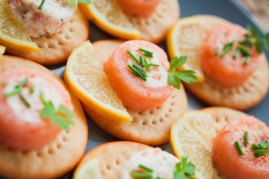 Salmon Canapes Appetizer