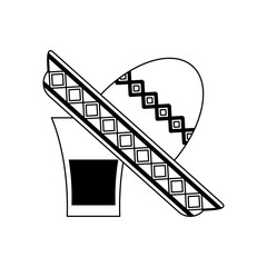 Tequila mexican drink black and white