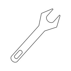 Wrench construction tool symbol black and white