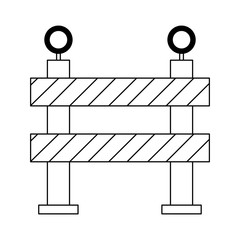 Construction barrier equipment symbol black and white