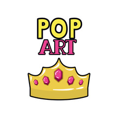 golden crown pop art icon