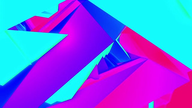 Abstract Colorful Angular Polygons Retro Futuristic 3D Motion Background Loop 1