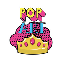 golden crown pop art icon