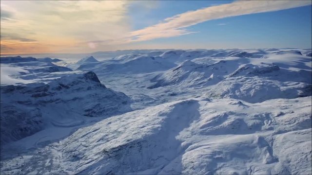 nice video footage of flying camera over landscape