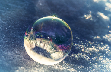 Iced Bubble on Snow