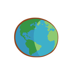 Earth icon on white background. World map in doodles or globe retro style. Environment design for earth day.