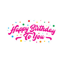 Fototapeta na wymiar Happy Birthday text. card, invitation, banner template. Happy Birthday lettering typography poster.