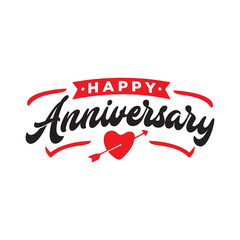 Happy anniversary lettering for card, banner, invitation, or ad