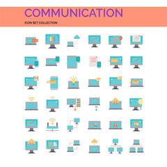 Communication Icons Set. UI Pixel Perfect Well-crafted Vector Thin Line Icons. The illustrations are a vector.